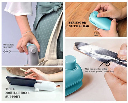 Small household rechargeable plastic bag sealing machine for snacks.