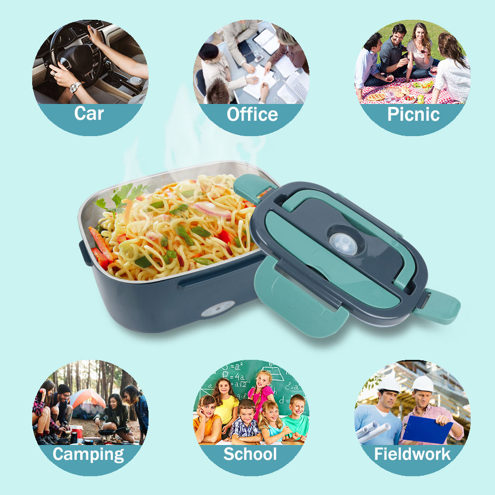 Electric lunch box, heat preservation and heating, dual-use for family and car, stainless steel, plug-in.