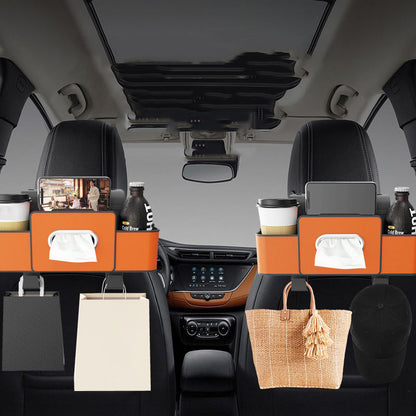 Car universal seat backrest leather storage box bag, car cup holder, tissue box, phone holder