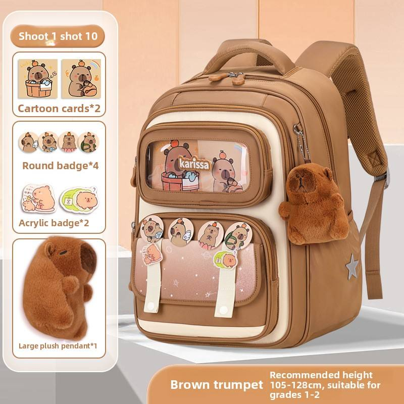 Waterproof Printed Children's Schoolbag — Large-Capacity Backpack for Primary Students, Designed for Spine Protection, Back-Strain Relief, and Posture Correction