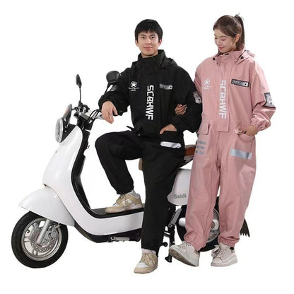 Motorcycle one-piece raincoat, full-body waterproof and breathable adult raincoat, rainproof and waterproof riding poncho