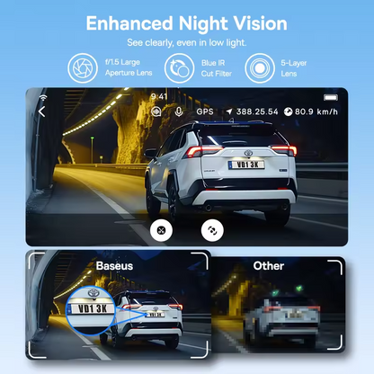 Baseus 3k dashboard cam VD1 front cam high-definition built-in global positioning system Galileo supercapacitor car DVR car camera recorder supports 24-hour parking