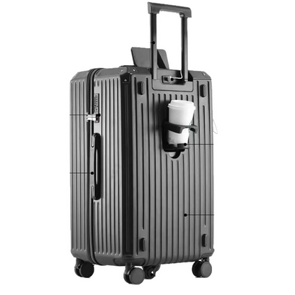 Multifunctional, High-Capacity Rotating Storage Box with Charging Port and Cup Holder — Ideal for Travelers (Men & Women)