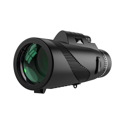 Long-range HD telescope with tripod and phone holder, suitable for outdoor hunting, camping, hiking, and travel.