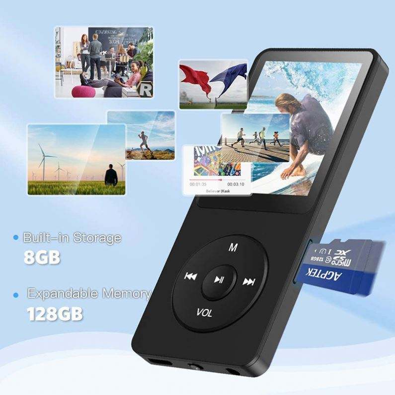 Portable player with 1.8-inch thin-film transistor display, portable music player, lossless video recorder, FM radio, video support, TF card, MP3 player.