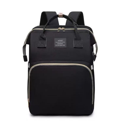 Multifunctional stylish folding bed, simple and portable outdoor insulated baby bottle bag, large capacity maternity and baby bag