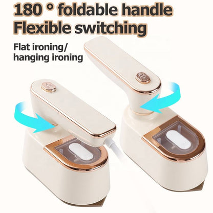 New portable handheld garment steamer for home use, foldable design.