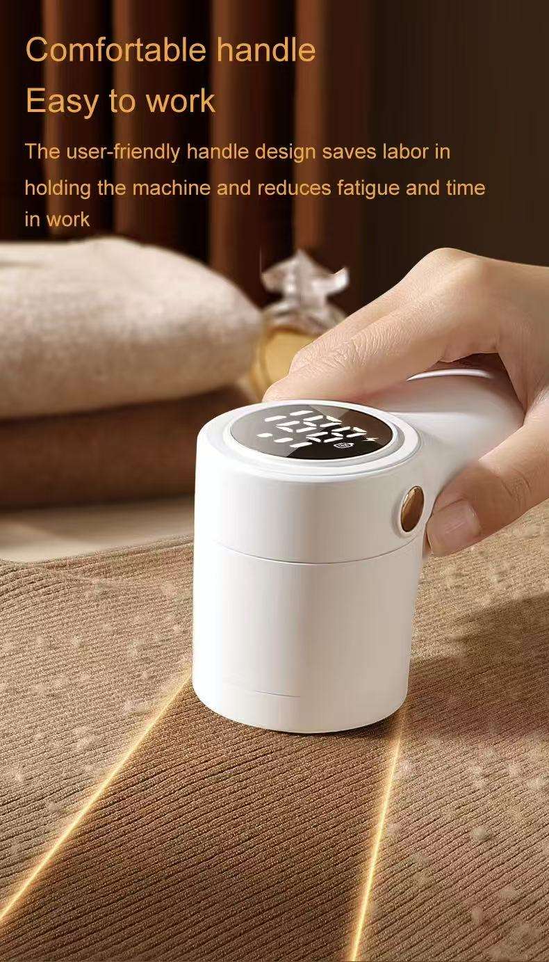 New lint remover with digital display, portable household hair remover, 2-in-1 rechargeable hair removal device