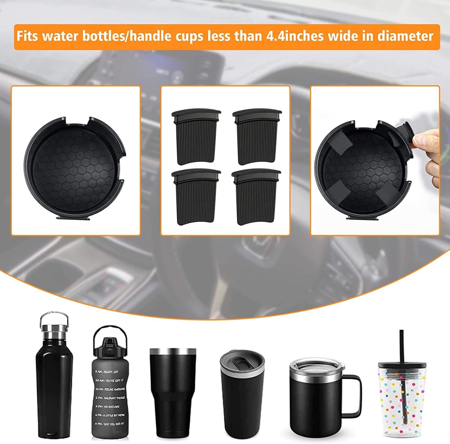 2-in-1 Car Cup Holder, Multifunctional Car Cup Holder, Phone Holder, Extra Large Car Cup and Beverage Holder
