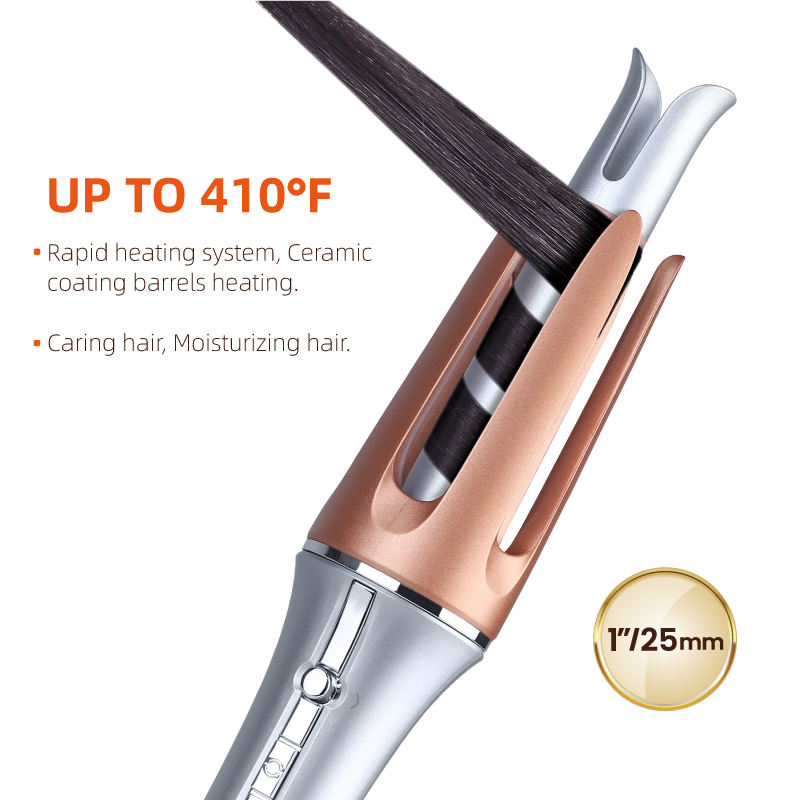 Professional 25mm automatic LED electric PTC ceramic deep wave curling self rotating curling iron