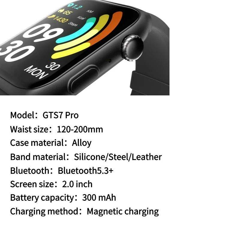 GTS7pro smart watch heart rate blood oxygen monitoring sports watch full skin color detection bracelet