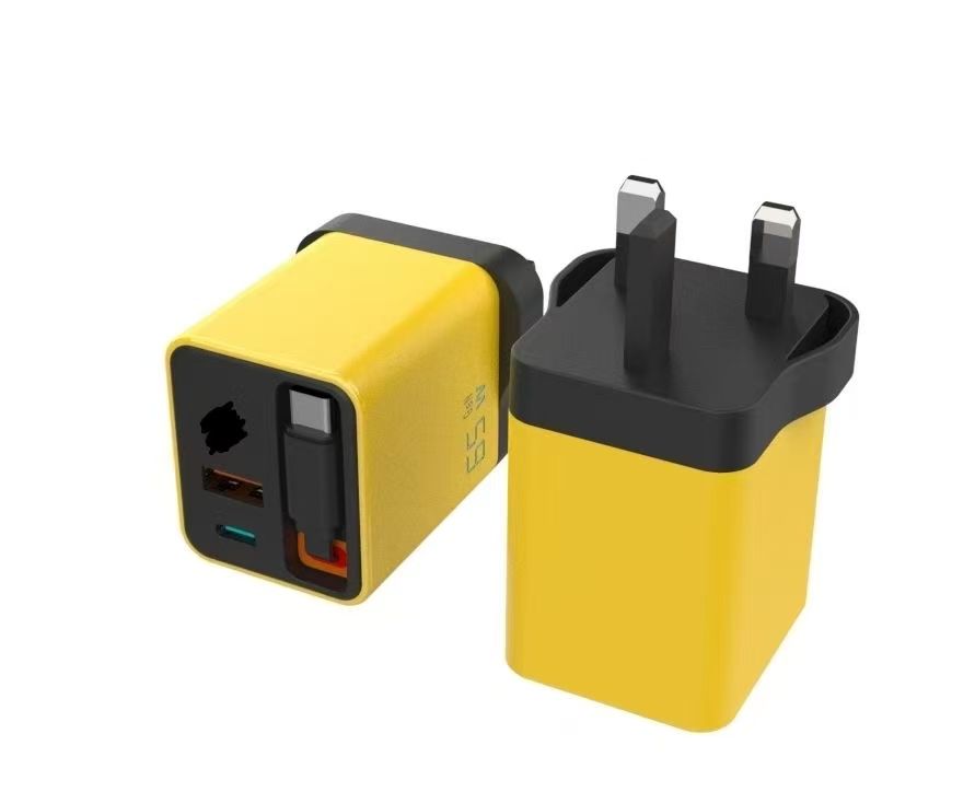 65W GaN Charger for Apple & Android — Featuring Built-in Retractable Cable — GaN Fast Charger