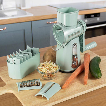 Multifunctional vegetable cutter, hand-operated rotary drum grater, slicer, potato grater, vegetable slicer