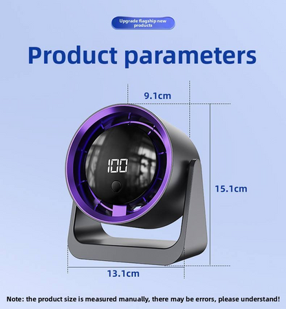 Small silent wall mounted vertical circulation fan for office with USB charging and long battery life