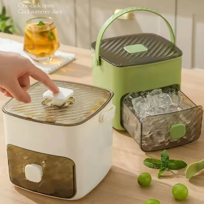 Portable 48-compartment ice bucket, ice maker, ice cube mold, ice freezer, food-grade, large capacity, household press-type ice tray