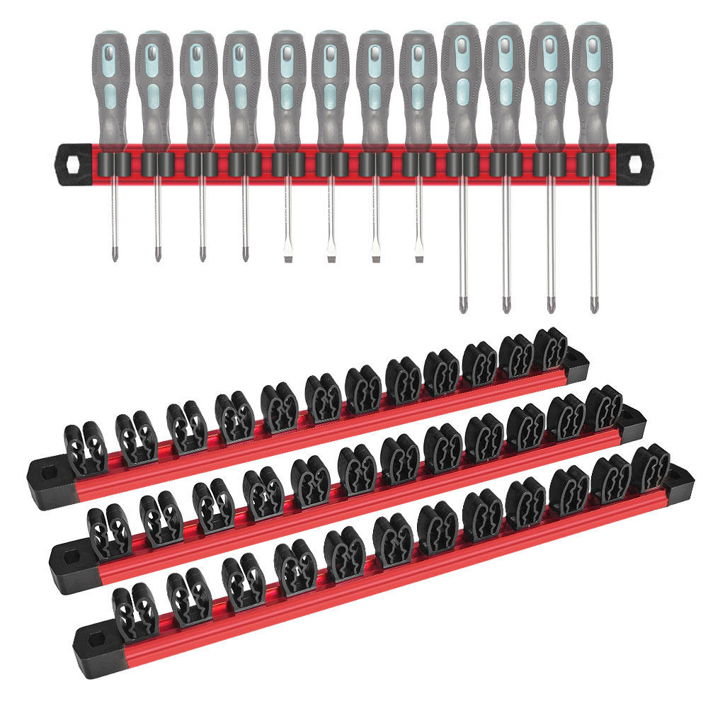 Magnetic Tool Organizer — Metal Storage Set for Screwdrivers, Torx, Ratchet, and Open-End Wrenches — Magnetic Hanging Tool Holder