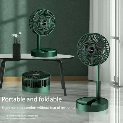 Foldable telescopic rechargeable fan, portable outdoor travel home desktop fan, USB rechargeable