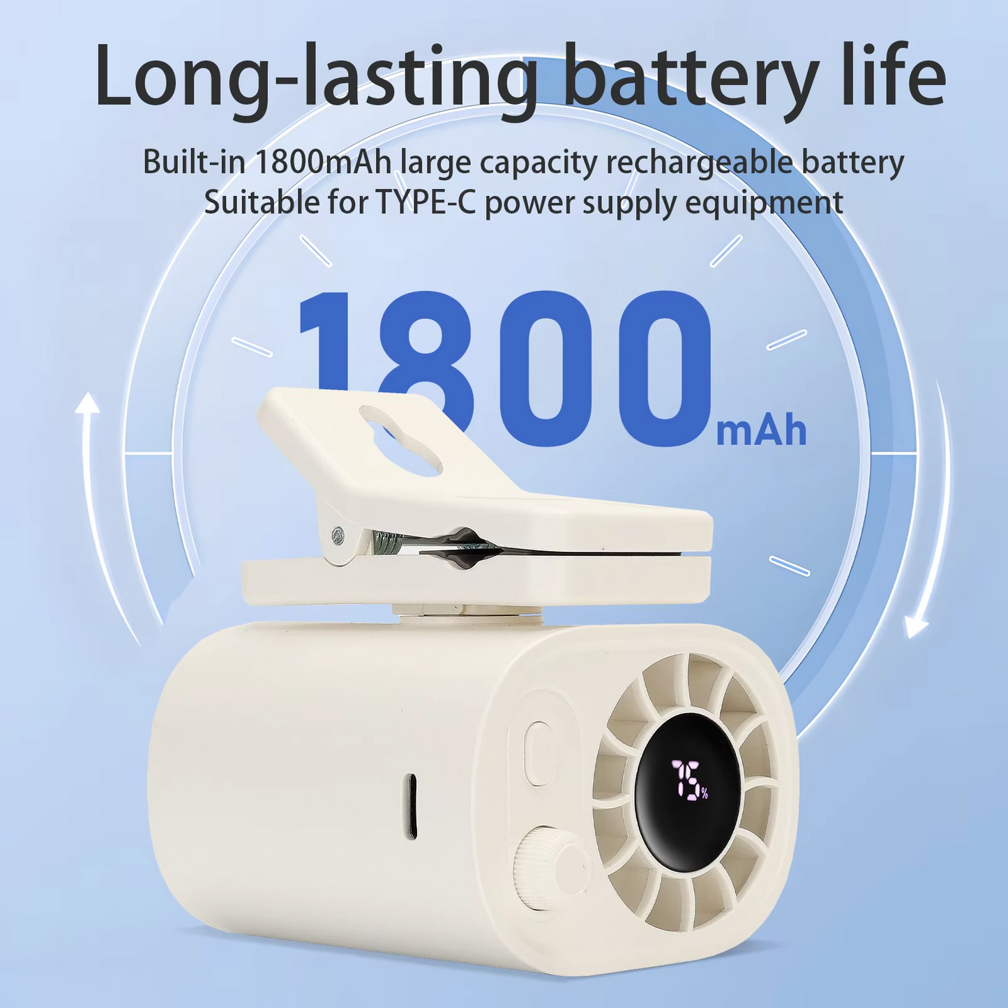 Certified Battery Handheld Cooling Fan Garage Portable Hanging Neck Fan