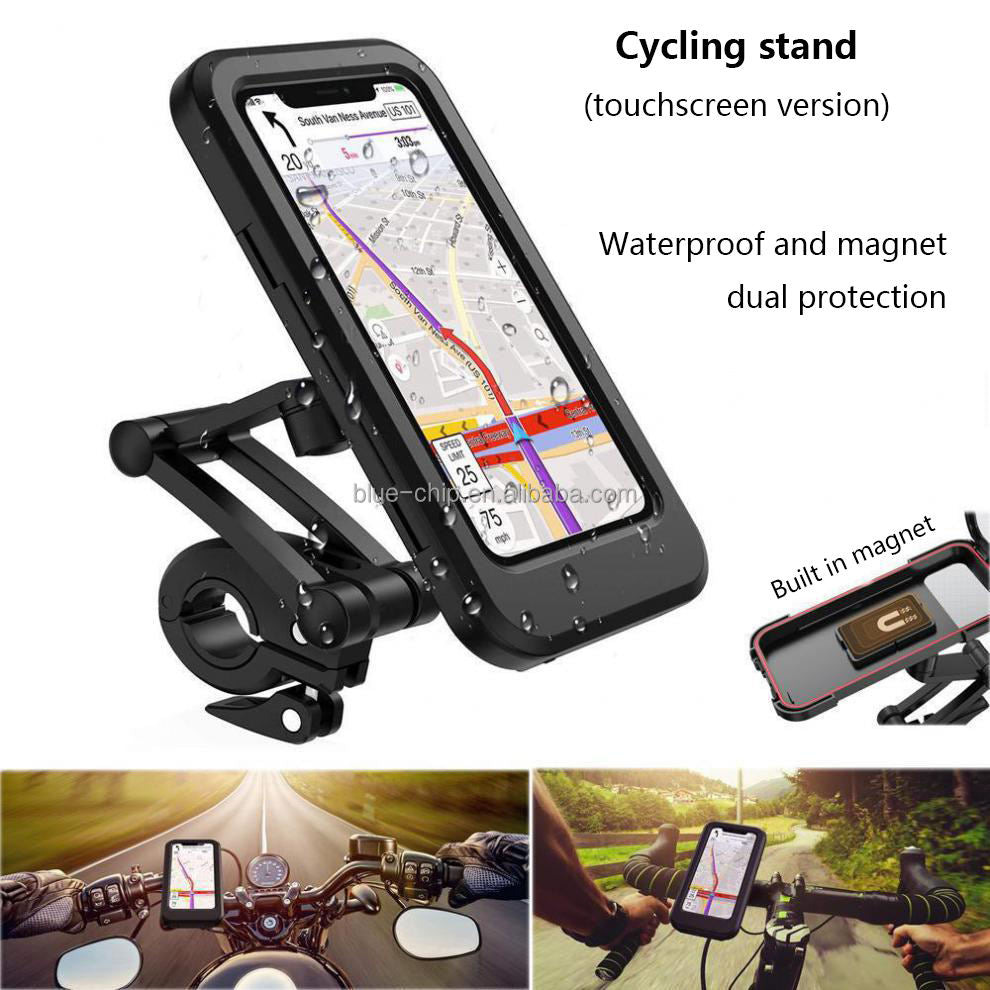 New waterproof navigation phone holder for motorcycles, delivery riders, fully enclosed touchscreen electric scooter rain cover.