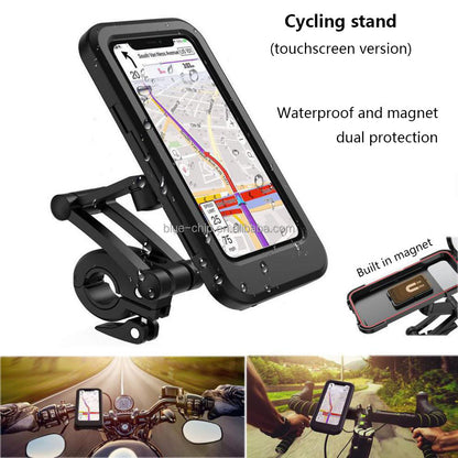New waterproof navigation phone holder for motorcycles, delivery riders, fully enclosed touchscreen electric scooter rain cover.
