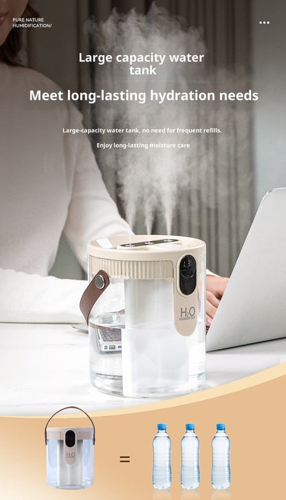 New 1.5L Home Humidifier — Ultra-Quiet, Triple-Mist Output, High Volume, Cordless & Portable — Compact Desktop Unit for Bedrooms and Offices