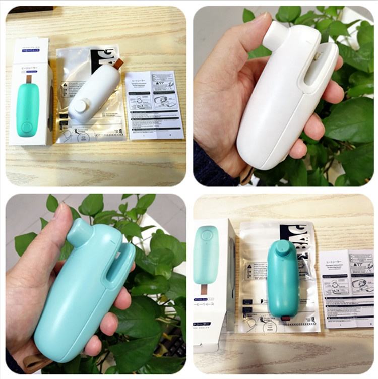 Small household rechargeable plastic bag sealing machine for snacks.