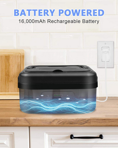 2025 Upgraded Portable Electric Lunch Box, 8000mAh Rechargeable, Waterless, Insulated Lunch Box for Camping