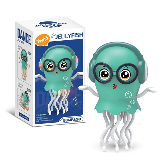 Children's electric magic dance octopus jellyfish universal automatic obstacle avoidance toy car music lighting decompression toy