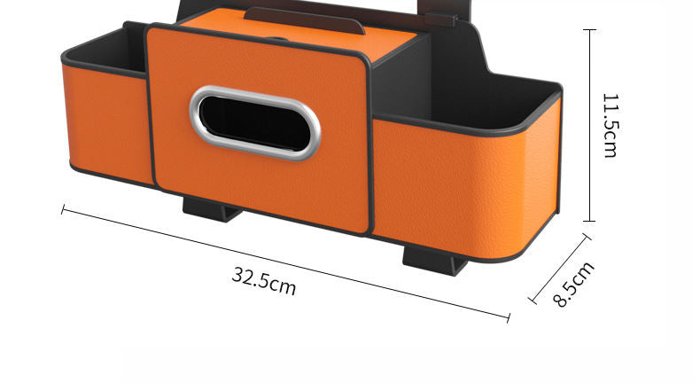 Car universal seat backrest leather storage box bag, car cup holder, tissue box, phone holder