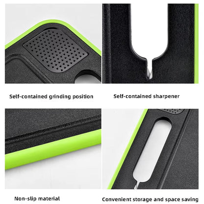 Multi-functional cutting board with knife sharpener, garlic grinder, aluminum alloy double-sided defrosting board