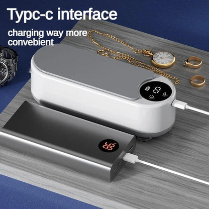 Ultrasonic eyeglass cleaner, a must-have for home use, for cleaning glasses, braces, watches, and other eyeglasses.