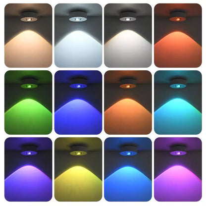 Rechargeable LED spotlight, cabinet light, magnetic wardrobe/wine cabinet light, wire-free large peephole light, remote control RGB ice hockey light