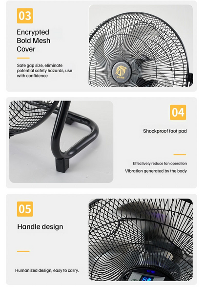 Solar-Powered Charging Fan — Industrial & Home Use, High-Power Airflow, Portable Floor Fan for Camping (Ground-Hugging Design)