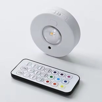 Rechargeable LED spotlight, cabinet light, magnetic wardrobe/wine cabinet light, wire-free large peephole light, remote control RGB ice hockey light