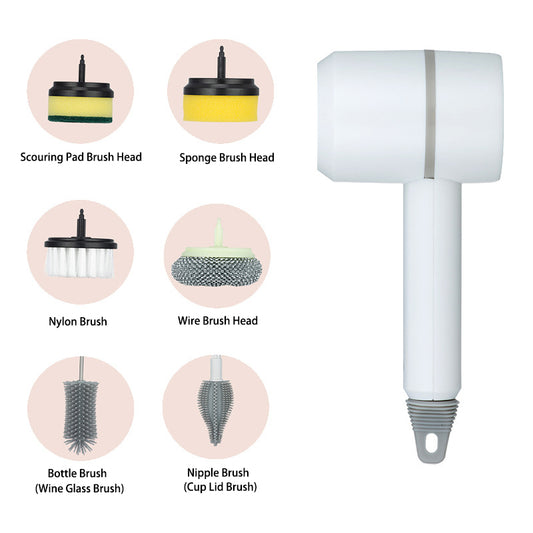 Electric Cleaning Brush, Multi-Functional Household Brush, Steel Wire, Kitchen And Bathroom Dish brush, Shoe Brush, Automatic Handheld Charging.