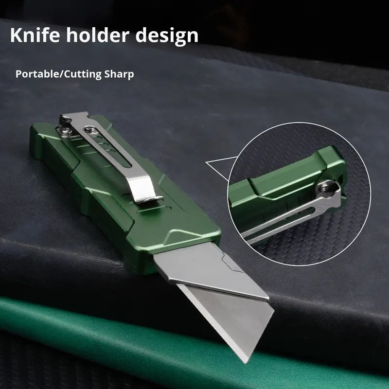 Thickened heavy-duty aluminum alloy utility knife, cable stripper, woodworking knife, trapezoidal blade, wallpaper knife