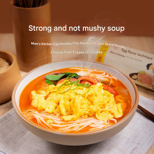 Egg noodles, dragon beard noodles, mom's kitchen breakfast, convenient instant noodles, thin noodles