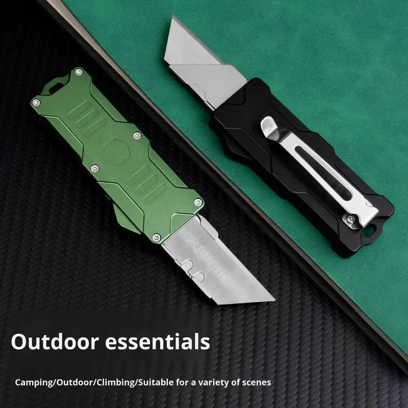 Thickened heavy-duty aluminum alloy utility knife, cable stripper, woodworking knife, trapezoidal blade, wallpaper knife
