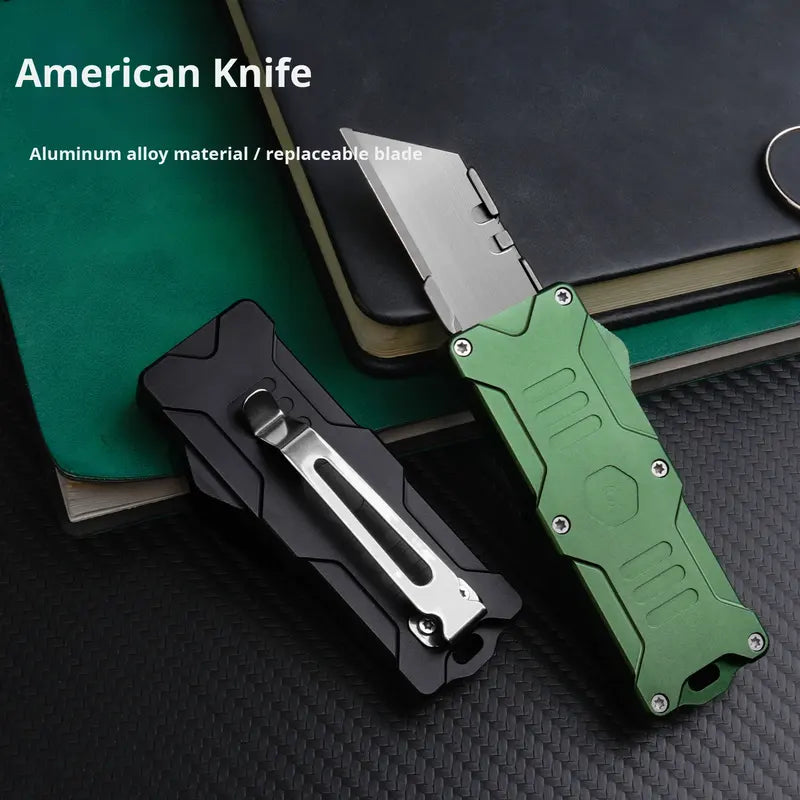 Thickened heavy-duty aluminum alloy utility knife, cable stripper, woodworking knife, trapezoidal blade, wallpaper knife