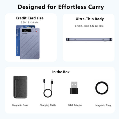 AI Voice Recorder w/Case, AI Note Taker & App Control, AI Transcription and Summary, Noise Cancellation, 152 Languages, 64GB Digital Audio Recorder for Meetings, Lectures & Calls