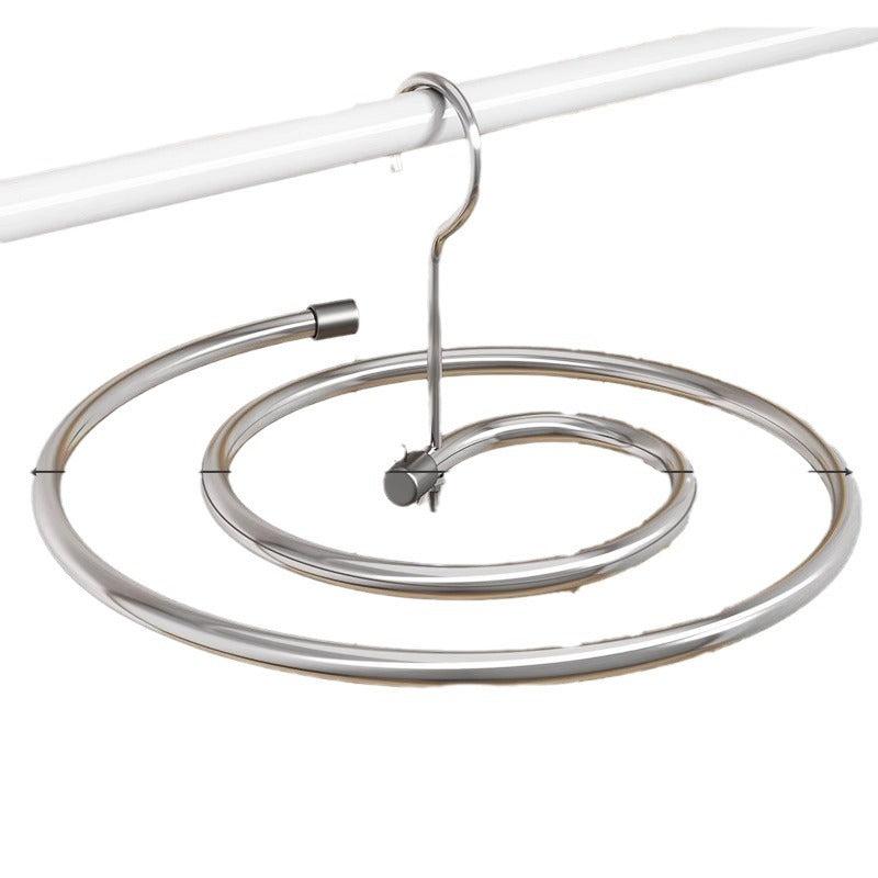 Stainless steel spiral clothes drying rack, large round rotating for home use, for drying quilts, sheets, and duvet covers.