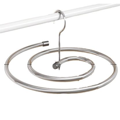 Stainless steel spiral clothes drying rack, large round rotating for home use, for drying quilts, sheets, and duvet covers.