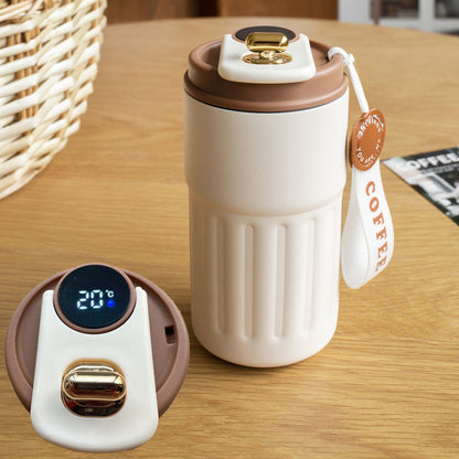 Simple 316 stainless steel car vacuum insulated coffee cup, suitable for men and women, high-value portable water bottle 450ml