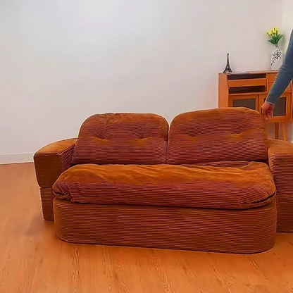 Vacuum Compressed Kangaroo Sofa Bed Retro Style Living Room Apartment Small Space Flannel Lazy Foldable Bed