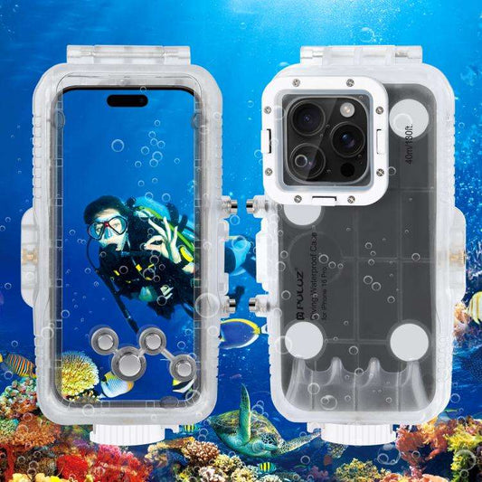 PULUZ Diving Case for iPhone 16 / 15 Pro Max — 40-Meter Sealed Waterproof Housing