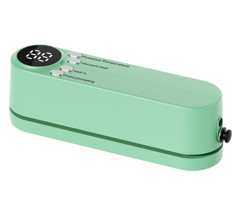 Household mini touch-screen wireless vacuum sealer, rechargeable kitchen vacuum packaging machine for food bags.