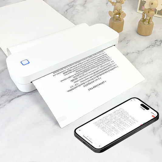 Home A4 Portable Printer, OEM Bluetooth Inkless Document/Exam Paper Self-adhesive Thermal Printer