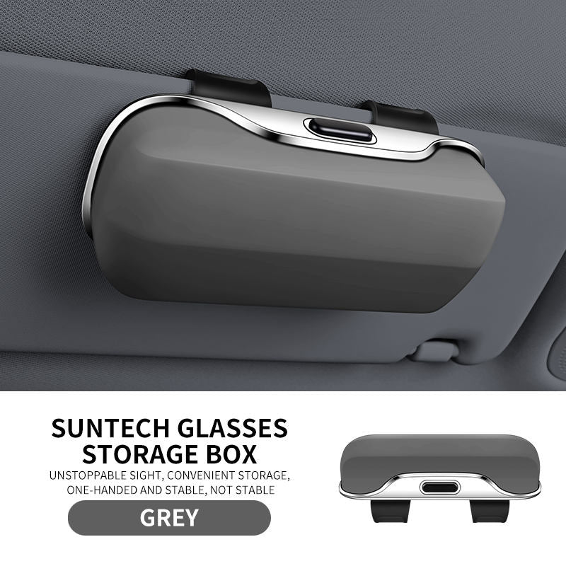 Multifunctional car sunglasses case, 2025 car sun visor, car glasses clip, ticket holder