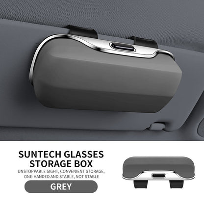 Multifunctional car sunglasses case, 2025 car sun visor, car glasses clip, ticket holder