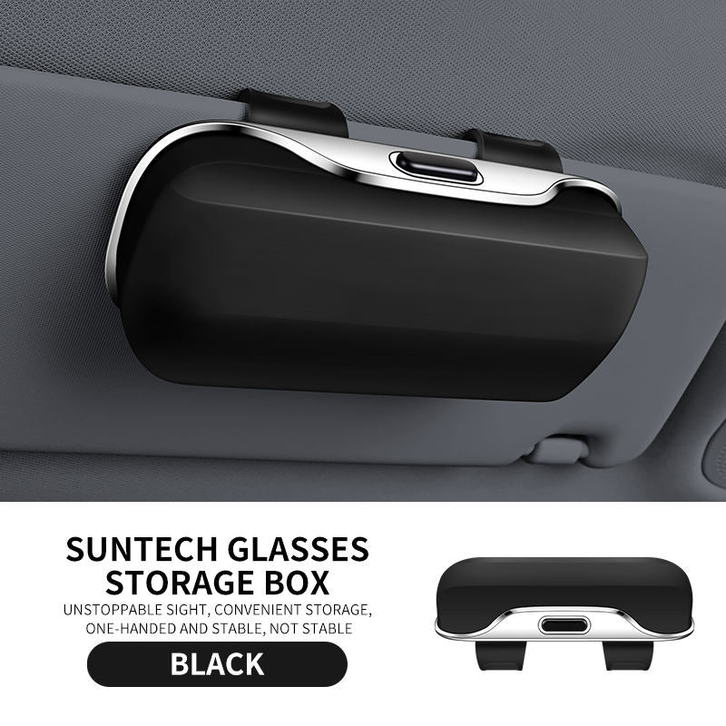 Multifunctional car sunglasses case, 2025 car sun visor, car glasses clip, ticket holder